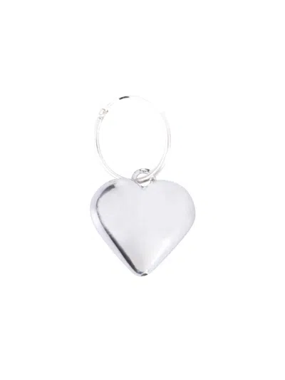 Raf Simons Small Heart Single Earrings With R