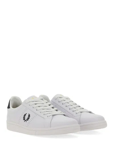 Fred Perry Round Toe Sneakers Featuring Perforated Sides