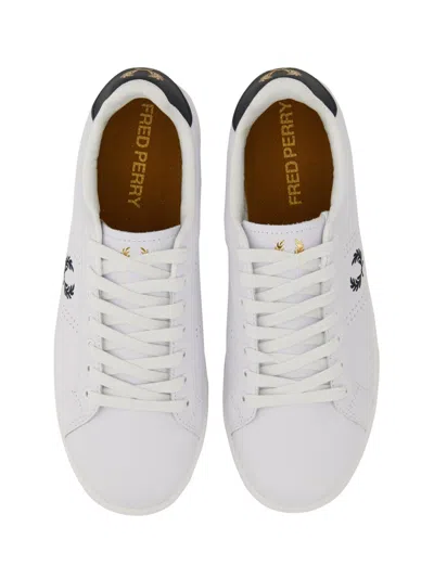 Fred Perry Round Toe Sneakers Featuring Perforated Sides