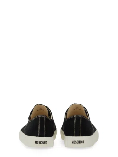 Moschino Sneakers In Canvas Edge In Black