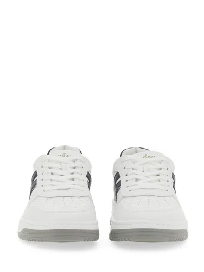Hogan H630 Leather Sneakers With Contrasting Monogram In White