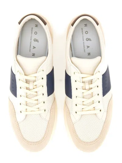 Hogan Multicolor Suede And Leather Sneakers H668 In Neutral
