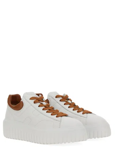 Hogan H-stripes Low-top Leather Sneakers In White