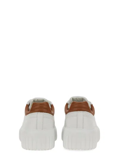 Hogan H-stripes Low-top Leather Sneakers In White