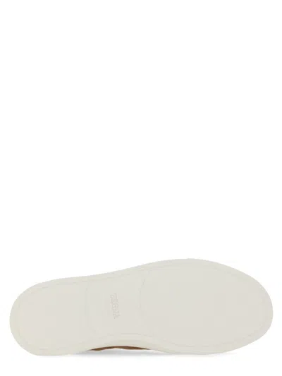 Zegna Camel Suede Triple Stick Sneakers In Multi