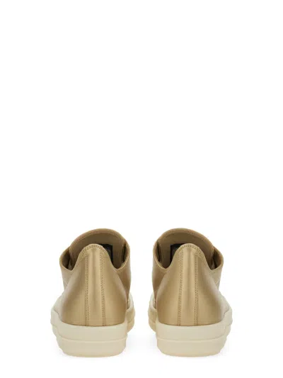 Rick Owens Lamb Leather Low-top Sneakers With Calf Leather Toe Cap