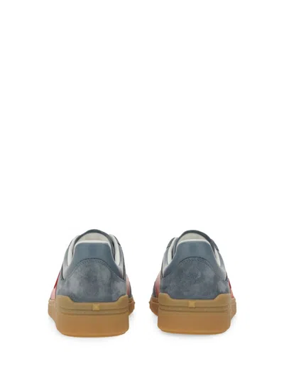 Valentino Garavani Low Top Upvillage Sneaker In Split And Nappa Calfskin In Gray