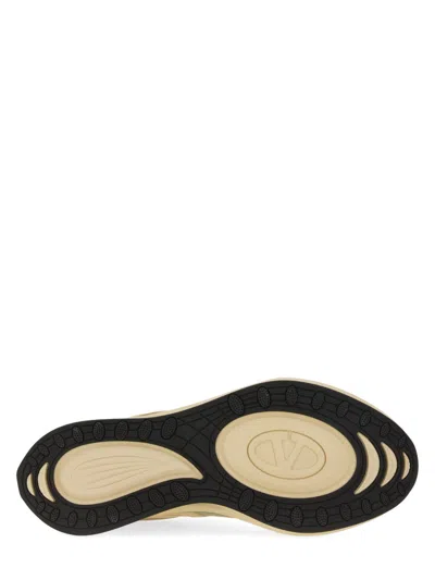 Valentino Garavani Multicolor Leather And Fabric Vlogo Easyjog Sneakers In Nude