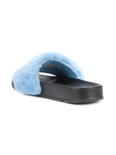 Shop Baja East Fur Slidder Sandals