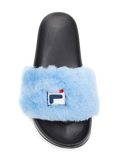 Shop Baja East Fur Slidder Sandals