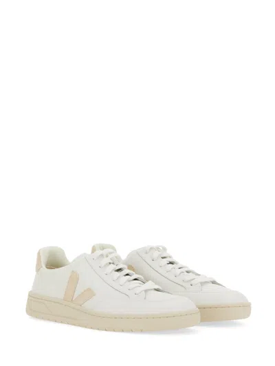 Veja V-12 Leather Sneakers In Neutral