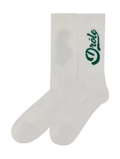 Drôle De Monsieur Logo Ribbed Crew Length Socks