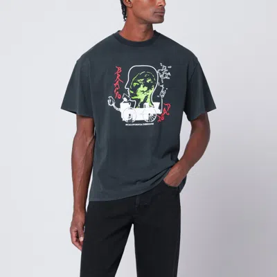 Brain Dead Faded Black Alien Tractor T-shirt In Black