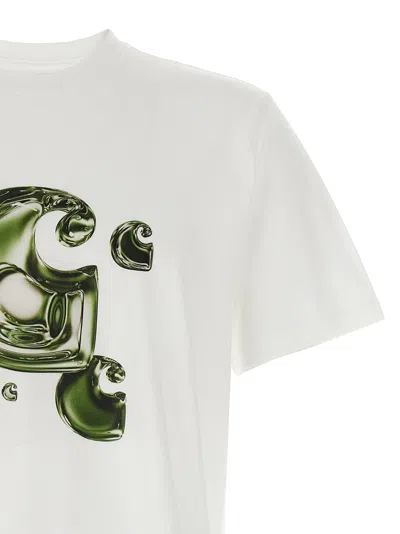 Carhartt Short Sleeve Solar Chrome C-logo T Shirt White In White