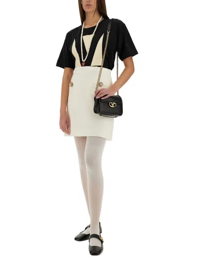 Valentino Solid Crepe Couture Skirt In White