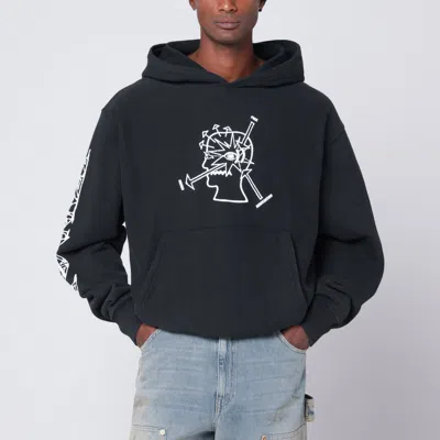Brain Dead Faded Black Neuro Free Association Sweatshirt In Black