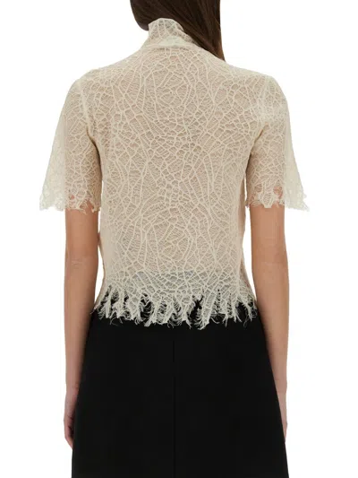 Alexander Mcqueen Women Spider Web Lace Top In White