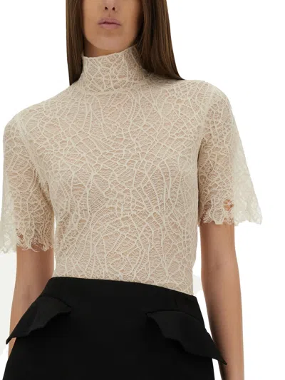 Alexander Mcqueen Women Spider Web Lace Top In White