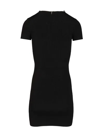 Alexander Wang Ss V-neck Dress With Nameplate Chain Dresses Black In Black