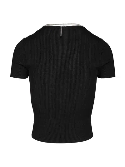 Alexander Wang Ss V-neck Pullover With Nameplate Chain Dresses Black In Black