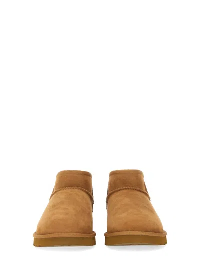 Ugg Classic Ultra Mini Low Heels Ankle Boots In Leather Color Suede