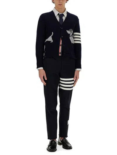 Thom Browne Vertical Stripe Long-sleeve Shirt With Tricolor Detail
