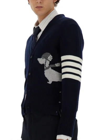 Thom Browne Vertical Stripe Long-sleeve Shirt With Tricolor Detail