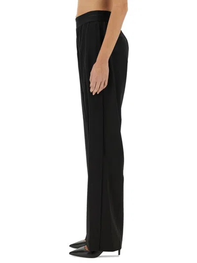 Helmut Lang Tapered Wool Twill Straight Leg Pants In Black