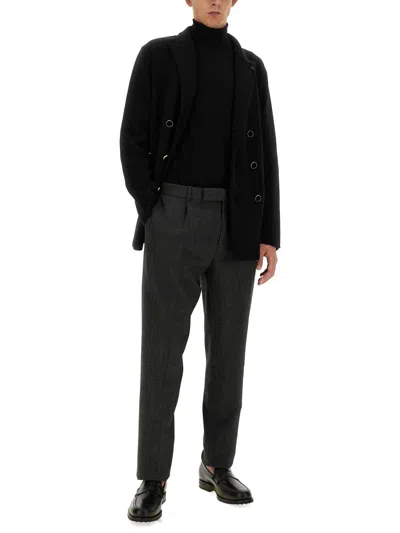 Lardini Straight Leg Trousers With Belt Loops In Black