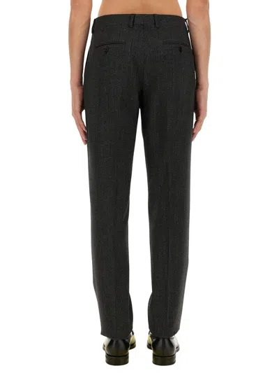 Lardini Straight Leg Trousers With Belt Loops In Black