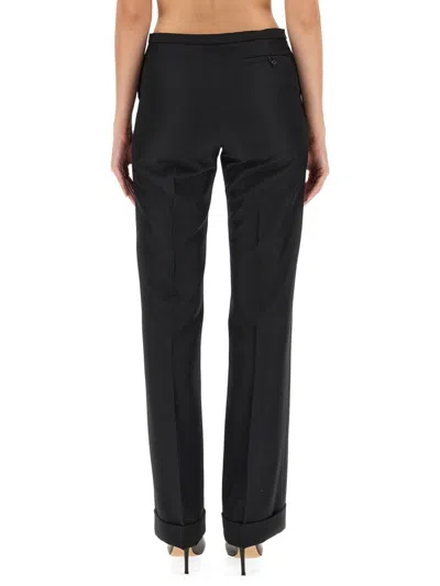 Philosophy Di Lorenzo Serafini Straight Leg Trousers Ribbed Accents In Black