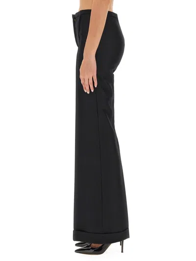 Philosophy Di Lorenzo Serafini Straight Leg Trousers Ribbed Accents In Black