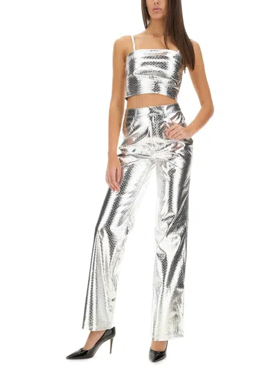 Rotate Birger Christensen Rotate Birgerchristensen Straigth Leg Pants In Silver