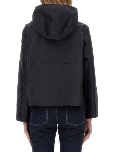 Fay Stretch Gabardine Caban In Black