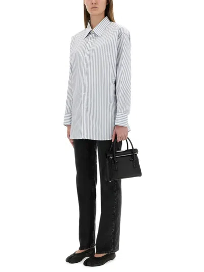 Maison Margiela Striped Dress-shirt Featuring Button Detail In White