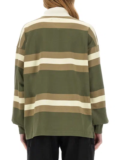 Autry Oversized Striped Polo Long Sleeves In Multi
