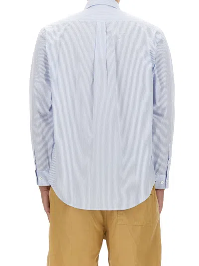 Drôle De Monsieur Striped Shirt Button-down Collar In Blue