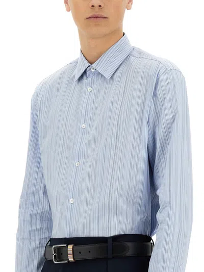 Paul Smith Striped Shirt In Blue