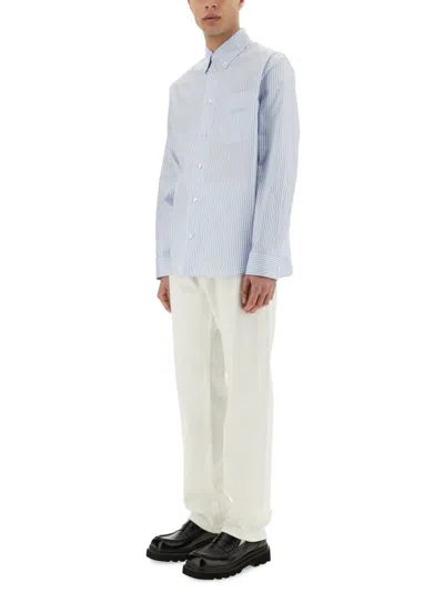 Versace Long-sleeved Striped Buttoned Shirt