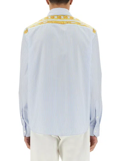 Versace Long-sleeved Striped Buttoned Shirt