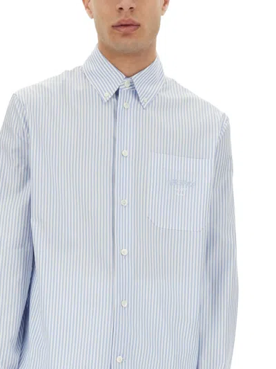 Versace Long-sleeved Striped Buttoned Shirt