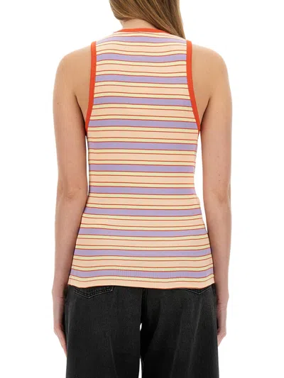 Jw Anderson Multicolor Contrast Trim Striped Tank Top In Multi