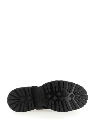 Alexander Mcqueen Studded Strap Derby Loafers In Black