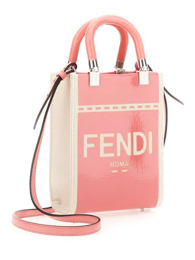 Fendi Logo-print Shoulder Bag In Pink