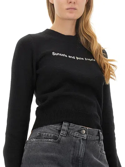 Palm Angels Sunsets Sweater Long Sleeves In Black