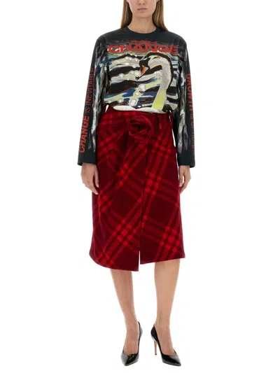 Burberry Swan Print Top In Multi