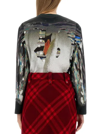 Burberry Swan Print Top In Multi