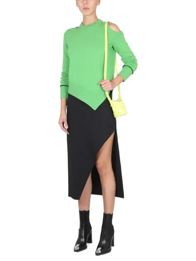 Alexander Mcqueen Women's Sweater With Bare Shoulders In Green