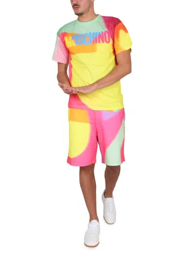 Moschino Bermuda Shorts With Elastic Waistband And Side Pockets In Multi