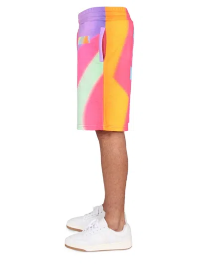 Moschino Bermuda Shorts With Elastic Waistband And Side Pockets In Multi